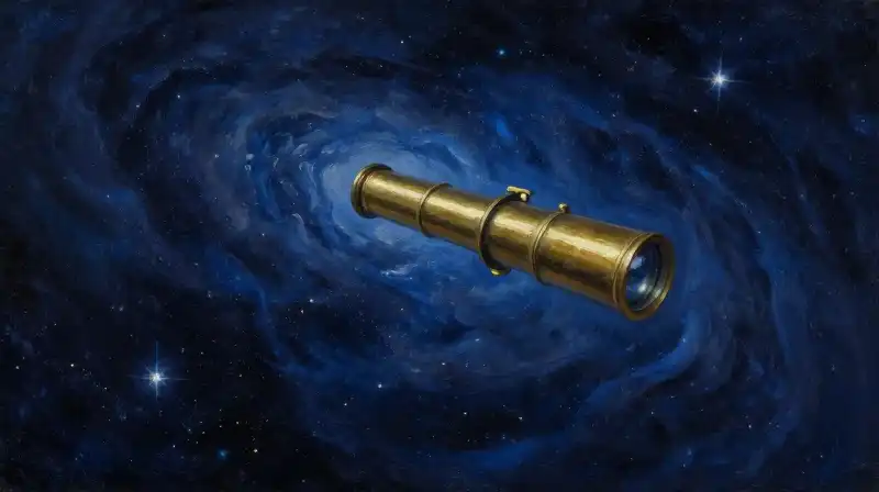 A celestial ship traveling through a deep blue nebula