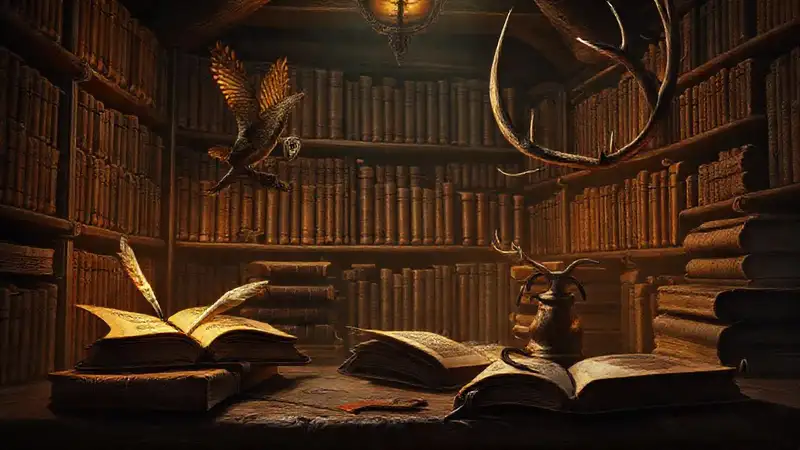 A mystical library held ancient secrets