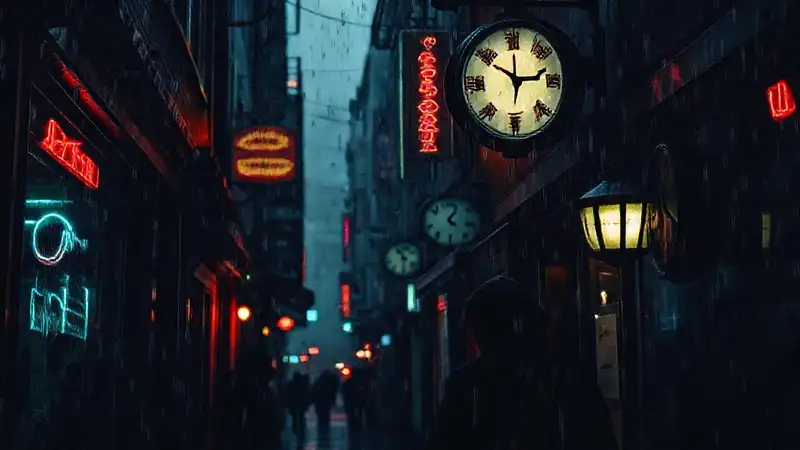 A detective investigates a dark alley